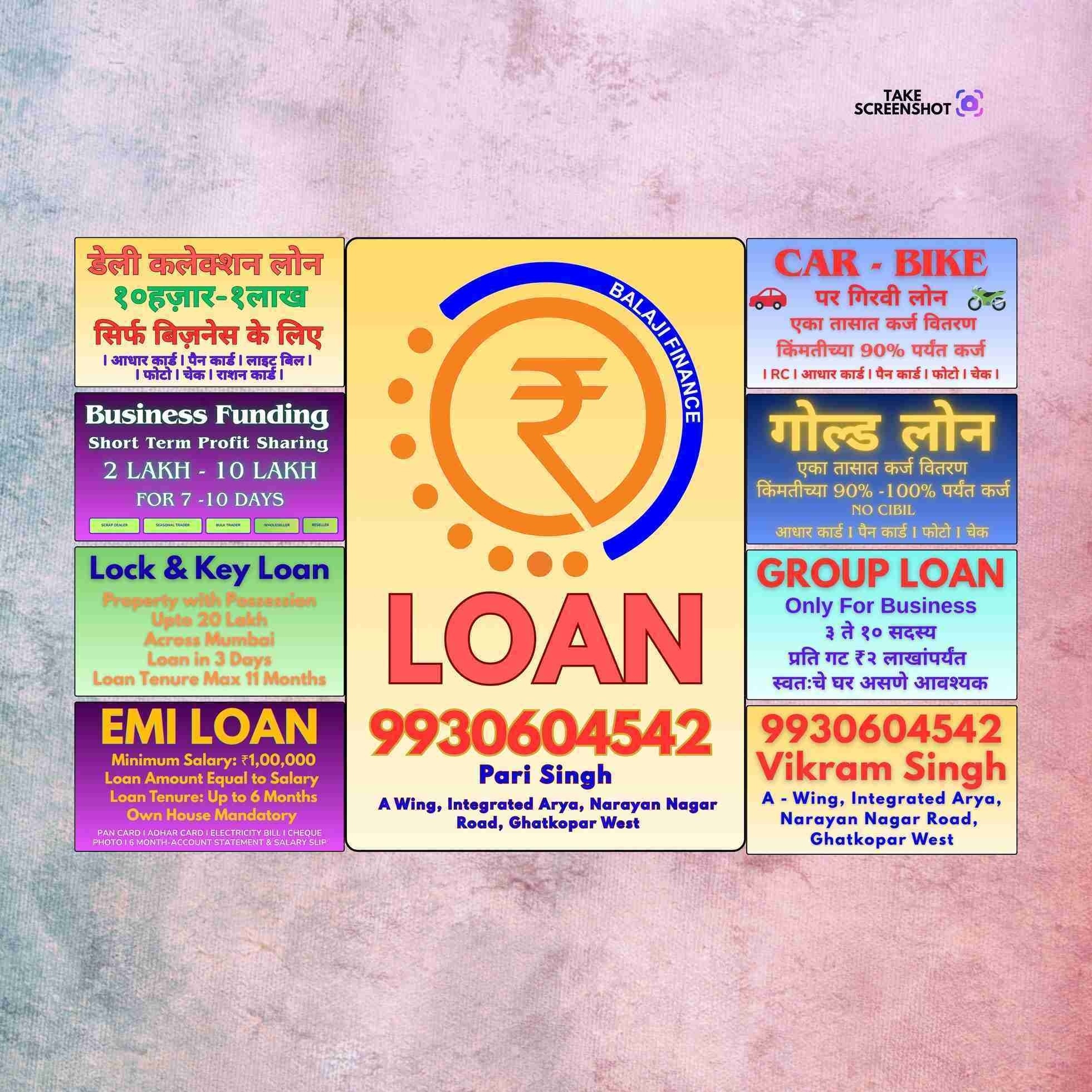 loan in taximen colony banner